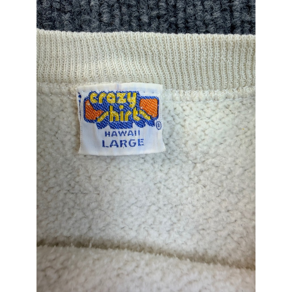 Vintage Crazy Shirts Hawaii B Kliban Cat Sweatshirt Large White Graphic Crewneck - Picture 7 of 9